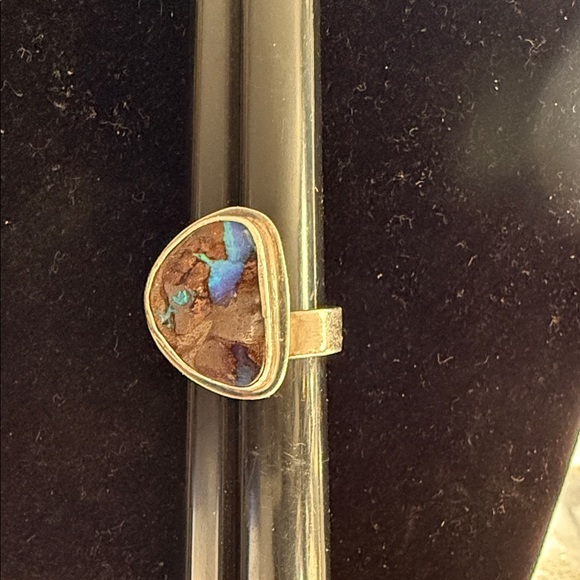 Artisan Jewelry - Australian Boulder opal and 925 ring adjustable by Michael
